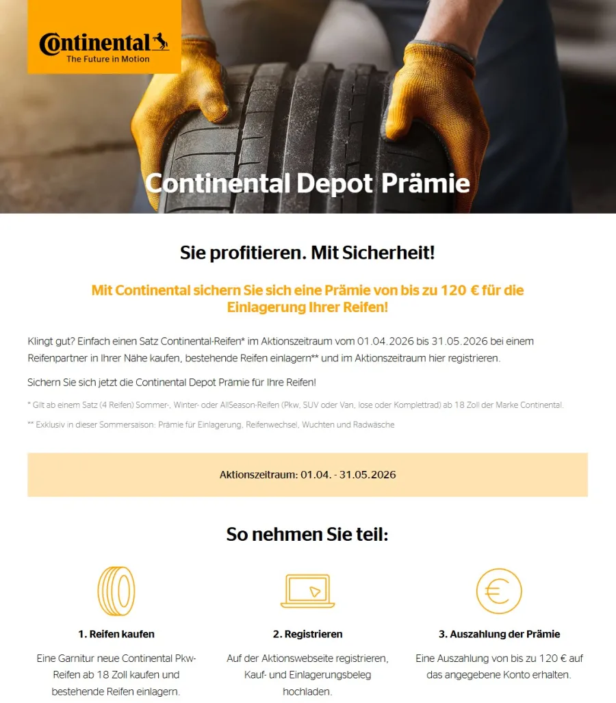 Continental Depot Prämie